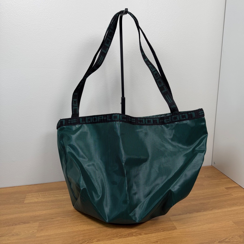 Loop-Loc Green Black Striped Mesh Tote Bag Industrial Utility Shoulder Bag 19in